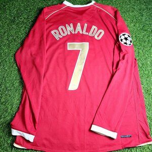 Cristiano Ronaldo Manchester United 2006 2007 UEFA Home Long Sleeve Jersey L